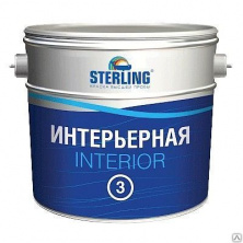 Интериор 3 Краска для влажных помещений (ВДАК-202)  Sterling 9 л. База А (белый, колеруется в светлые тона)