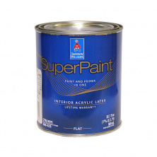Краска латексная тиксотропная  Sherwin Williams Super Paint Interior Latex Flat 3.8 л.- Экстра-Белая